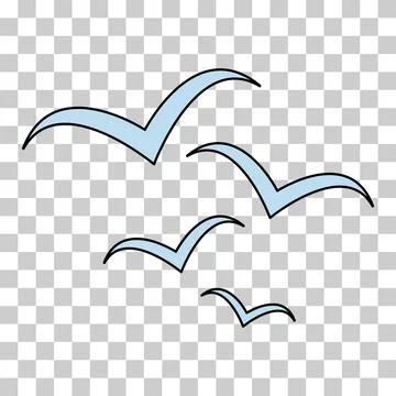 Set of flying bird design, nature freedom flock sign, vector illustration Stock Illustration