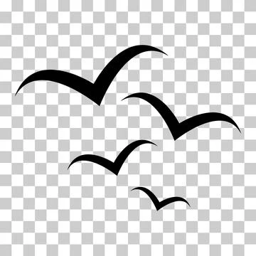 Set of flying bird design, nature freedom flock sign, vector illustration Stock Illustration
