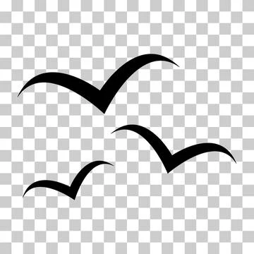 Set of flying bird design, nature freedom flock sign, vector illustration Stock Illustration