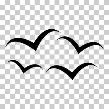 Set of flying bird design, nature freedom flock sign, vector illustration Stock Illustration