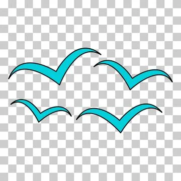 Set of flying bird design, nature freedom flock sign, vector illustration Illustrazione stock