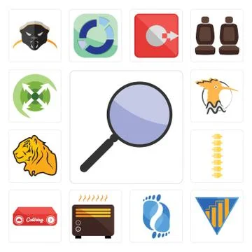 Set of focus group, yield, podiatry, heater, catering, spine, tiger, hoopoe,  Free Stock Illustration