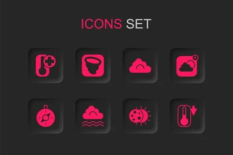 Set Fog and cloud, Tornado, Thermometer, Eclipse of the sun, Weather foreca.. 스톡 일러스트