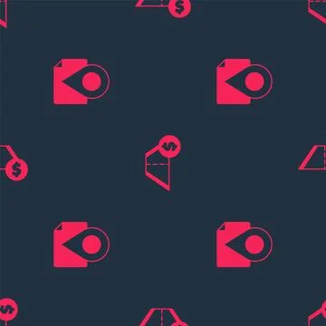 Set Folded map with location marker and Toll road traffic on seamless pattern Stock Illustration