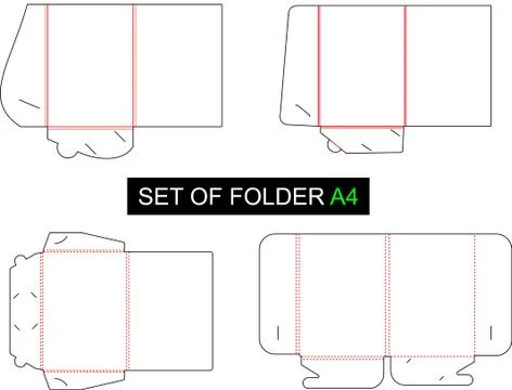 Set of folder A4-eps Stock Illustration