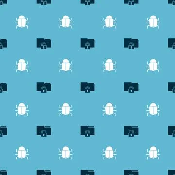 Set Folder and lock and System bug on seamless pattern. Vector Stock-Illustration