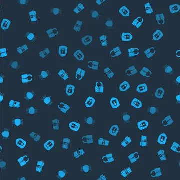 Set Folder and lock, Shield security with, Broken or cracked and Cyber on sea Stock Illustration