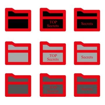 Set folder glyph icon. Stock Illustration