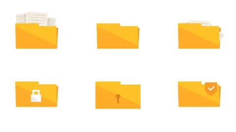 Set of folder icon isolated on white background. Illustrazione stock