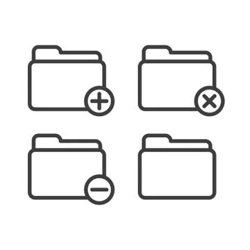 Set of folder icons on white background Stock Illustration