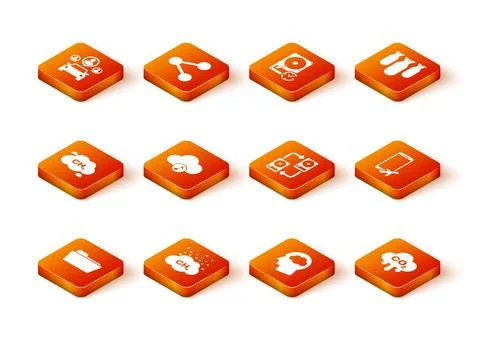 Set Folder, Methane emissions reduction, , Music streaming service, Head si.. Stock Illustration