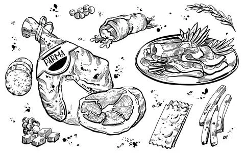 Set of food element Stock Illustration