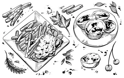 Set of a food element Stock Illustration