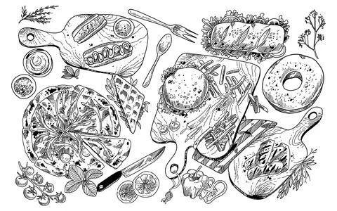 Set of a food element Stock Illustration