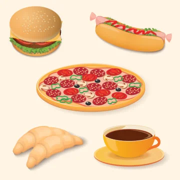 Set of food Stock Illustration