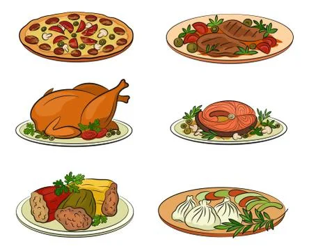 Set of Food Objects Illustrazione stock