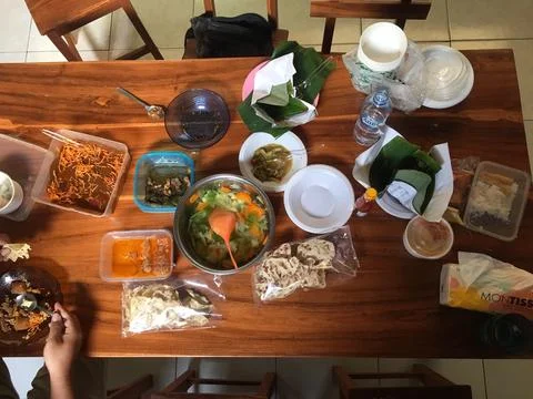 Set of food on table Stock Photos