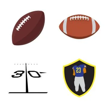 Set of football related objects 库存插图