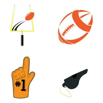 Set of football related objects Stock Illustration
