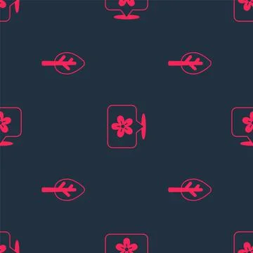 Set Forest and Location with flower on seamless pattern. Vector Illustrazione stock