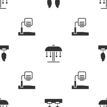 Set Forest, Attraction carousel and Basketball backboard on seamless pattern Illustrazione stock