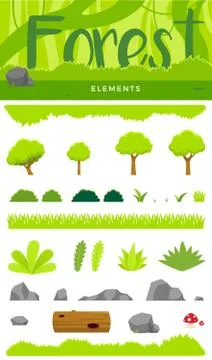 A set of Forest Element. Vector Illustration Stock Illustration