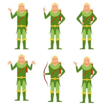 Set of Forest Fantasy Elves Illustrazione stock