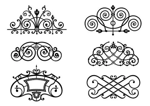 Set of forged lattices Stock Illustration