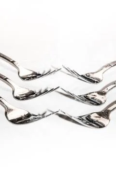 Set of forks isolated on white background Stock Photos