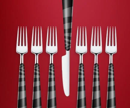Set of forks Foto stock