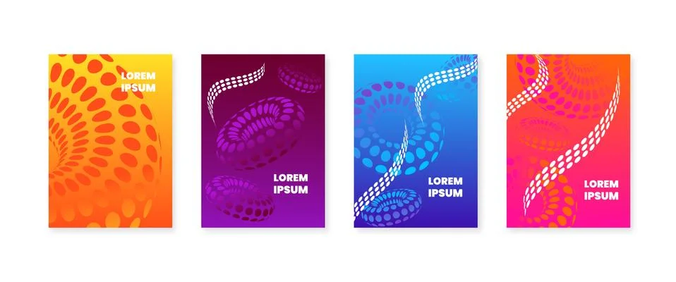 Set of four abstract background, covers design. Future geometric patterns 스톡 일러스트