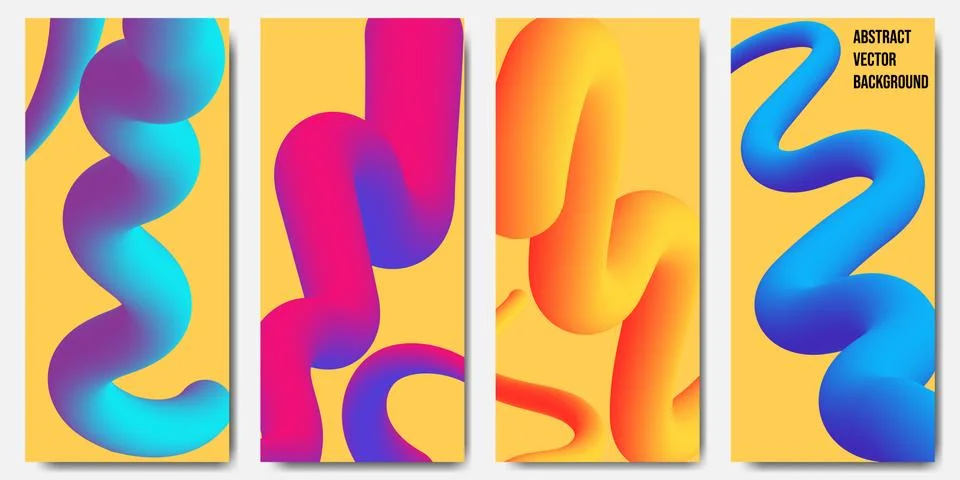 Set of four abstract background mobile wallpapers Stock Illustration