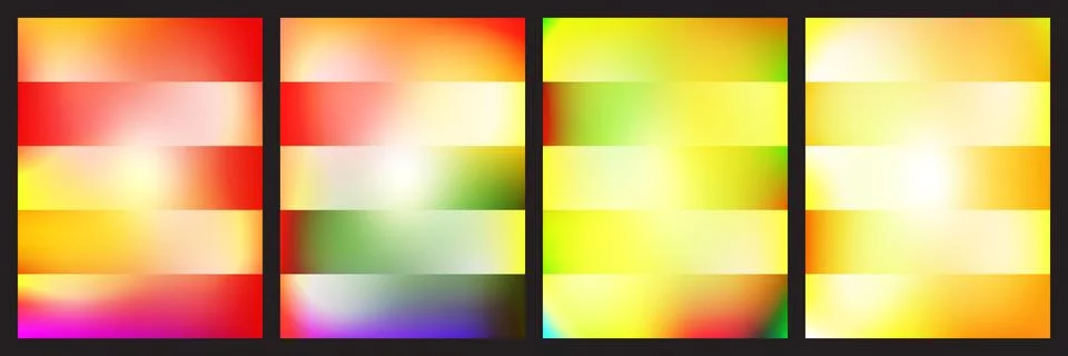 Set of four abstract blurred backgrounds with horizontal stripes イラスト素材