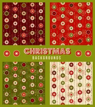 Set of four abstract Christmas backgrounds Stock Illustration
