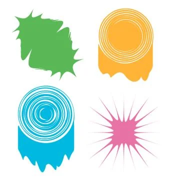 A set of four abstract colored blots Stock Illustration