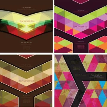 Set of four Abstract Geometric Background Stock Illustration