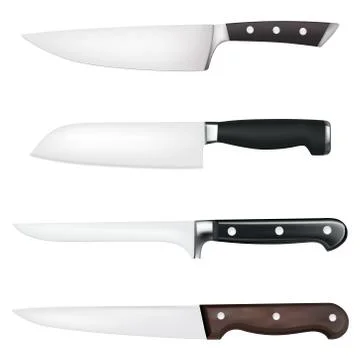 Set of four abstract kitchen knives Stock Illustration