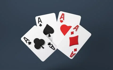 Set of four aces playing cards suits. Set of hearts, spades, clubs and diam.. Stock Illustration