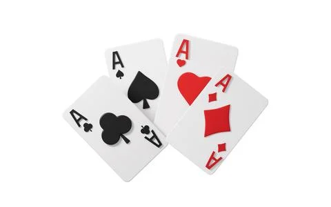 Set of four aces playing cards suits. Set of hearts, spades, clubs and diam.. Stock Illustration