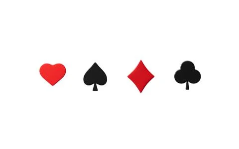 Set of four aces playing cards suits. Set of hearts, spades, clubs and diam.. Stock Illustration