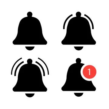 Set of four alert icons. Vector illustration eps 10 Stock Illustration