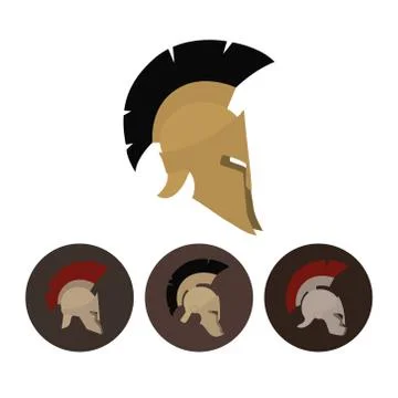 Set of four antique helmets, vector illustration Stock-Illustration