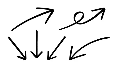 Set of four arrow doodles, hand drawn stop motion animation Stock Footage 170195443