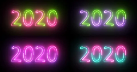 Set of four backgrounds in popular bright neon colors. Stock Footage 119938119