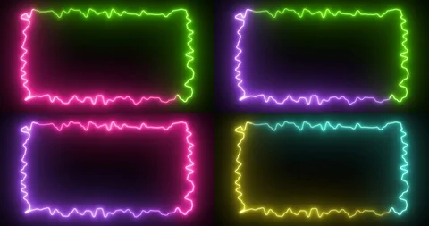 Set of four backgrounds in popular bright neon colors. Stock Footage 120044371