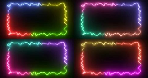 Set of four backgrounds in popular bright neon colors. Stock Footage 120096250