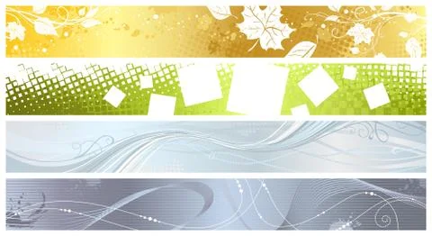 Set of four banners. Stock Illustration