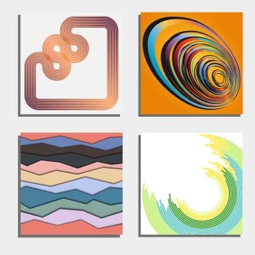 Set of four beautiful abstract backgrounds Stock-Illustration