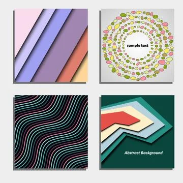 Set of four beautiful abstract backgrounds Stock Illustration
