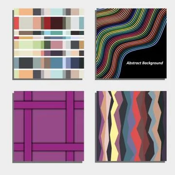 Set of four beautiful abstract backgrounds. Stock Illustration